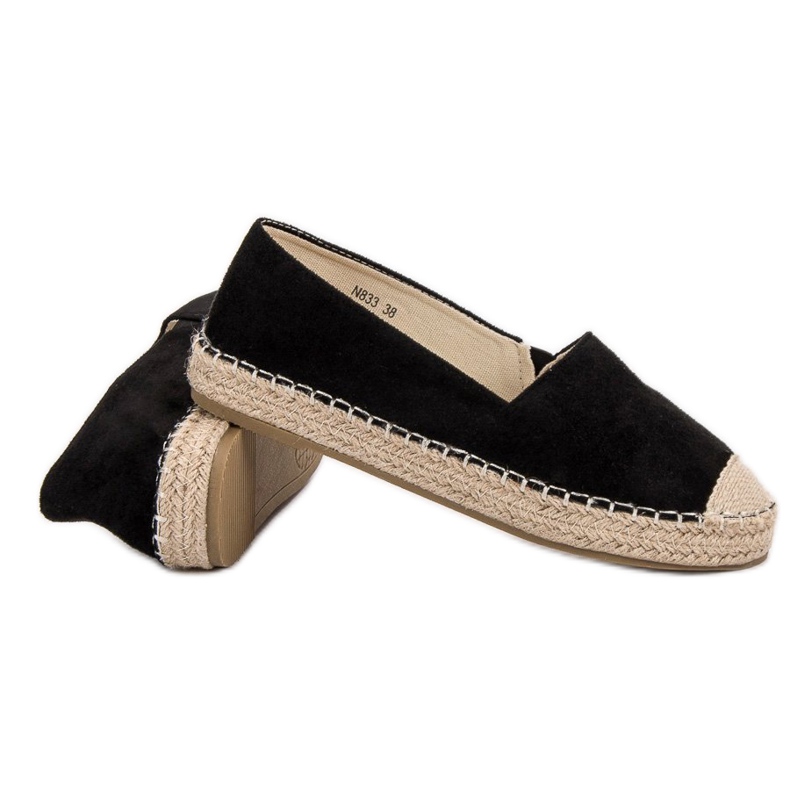 Small Swan Suede Espadrilles black 2