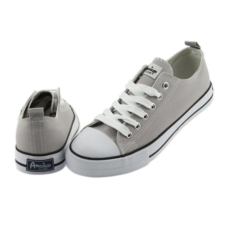 Sneakers tied gray American Club women's shoes grey 4