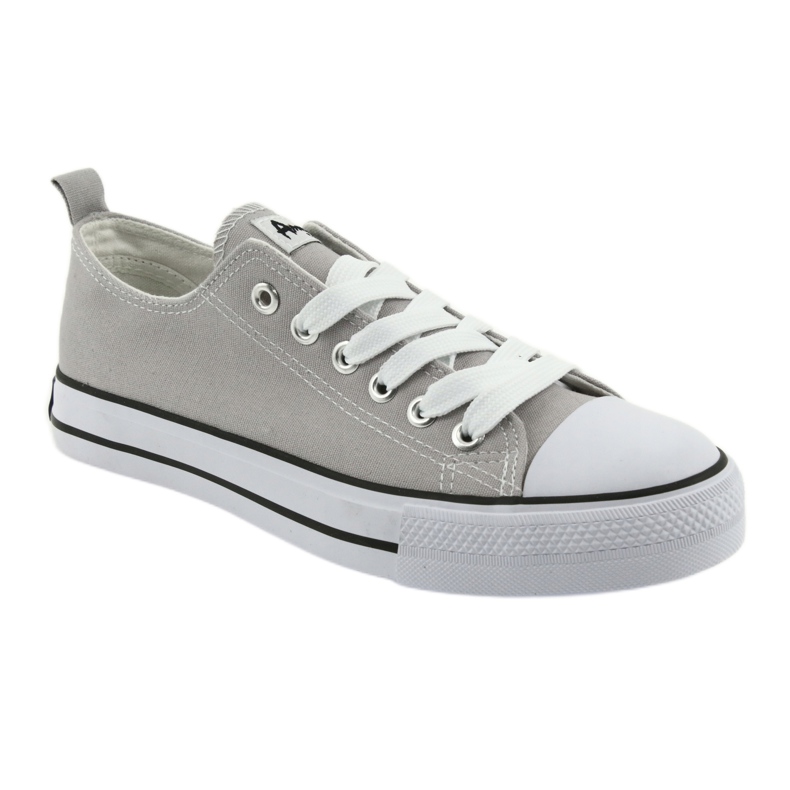 Sneakers tied gray American Club women's shoes grey 1
