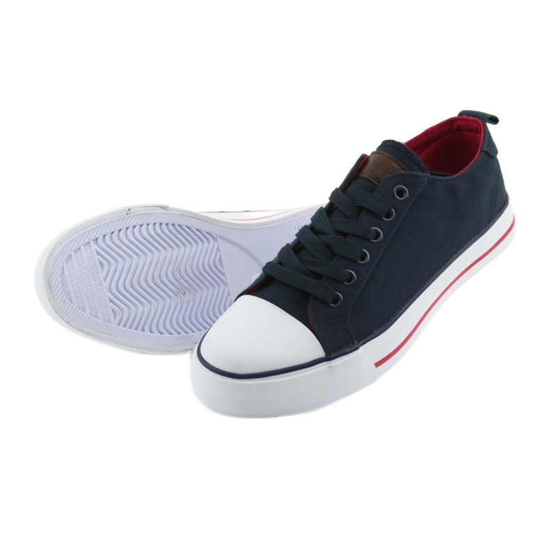 American Club navy blue tied sneakers red 5 American Club navy blue tied sneakers red 5