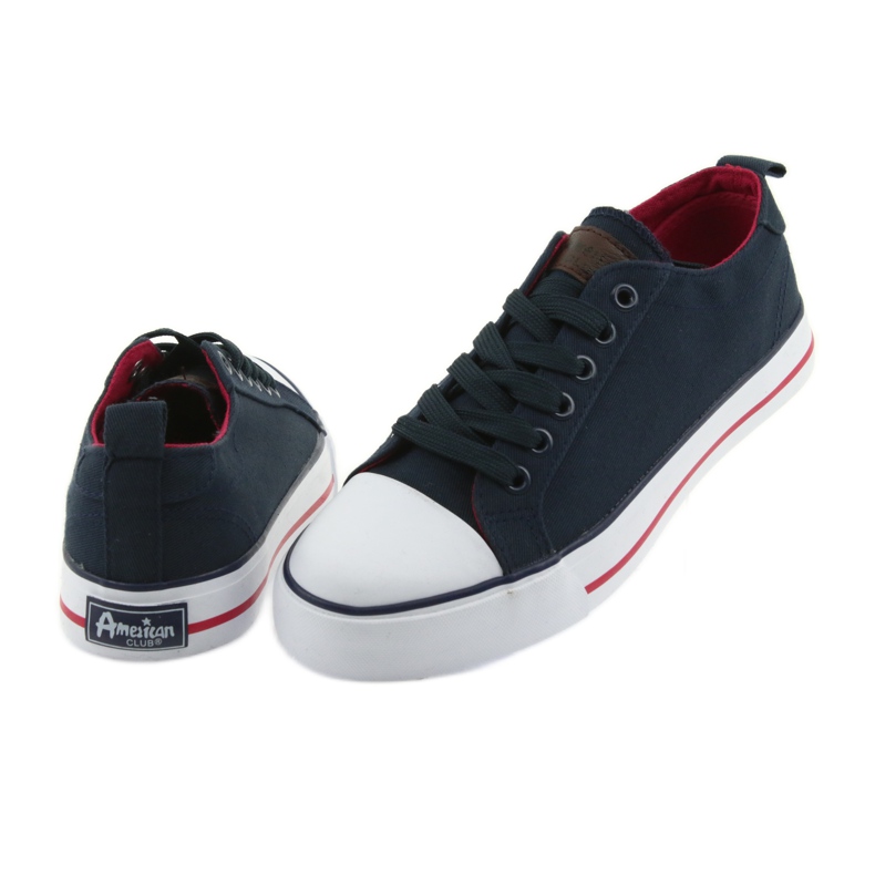 American Club navy blue tied sneakers red 4 American Club navy blue tied sneakers red 4
