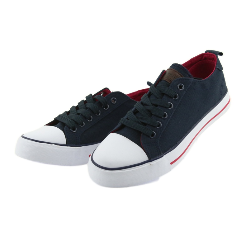 American Club navy blue tied sneakers red 3 American Club navy blue tied sneakers red 3