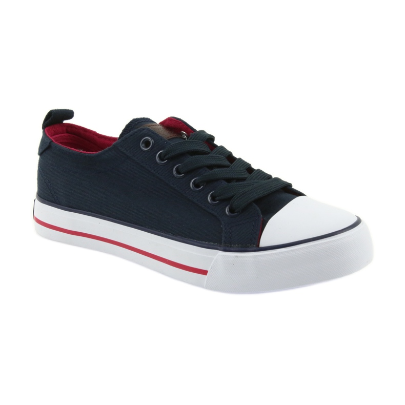 American Club navy blue tied sneakers red 1 American Club navy blue tied sneakers red 1