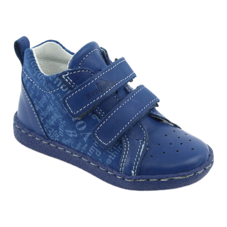 Boys leather shoes with Velcro Ren But 1429 blue 1