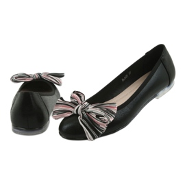 Ballerinas women's shoes with a bow Sergio Leone BL605 black 4 Ballerinas women's shoes with a bow Sergio Leone BL605 black 4