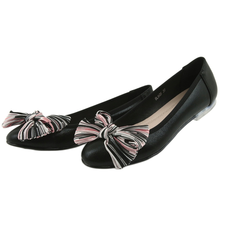 Ballerinas women's shoes with a bow Sergio Leone BL605 black 3 Ballerinas women's shoes with a bow Sergio Leone BL605 black 3