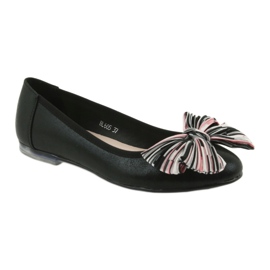 Ballerinas women's shoes with a bow Sergio Leone BL605 black 1 Ballerinas women's shoes with a bow Sergio Leone BL605 black 1