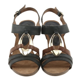 Caprice women's sandals golden oval brown yellow navy blue 6