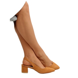 Pumps with an open heel camel S0-231 Camel brown 1
