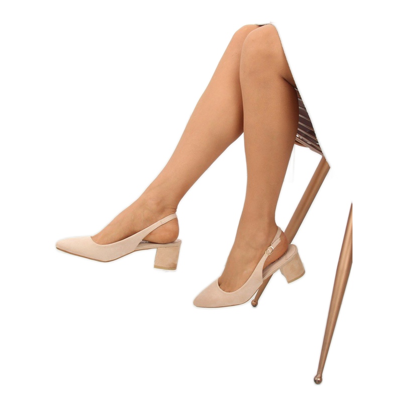 Pumps with an open heel beige S0-231 Beige 2