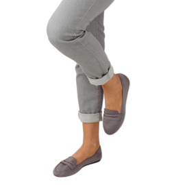 Gray ballerinas moccasins JM6655Q Gris grey 2
