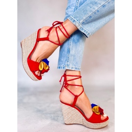 Red wedge sandals YY27P Red 2