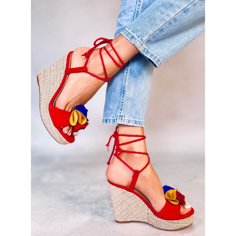 Red wedge sandals YY27P Red 2