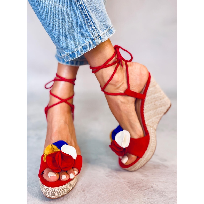 Red wedge sandals YY27P Red 1