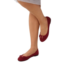 Women's burgundy ballerinas JM3553J Burdeo red 1