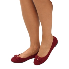 Women's burgundy ballerinas JM3553J Burdeo red 2