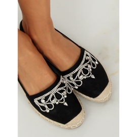 Black Espadrilles with a crown H-6558 Black 2