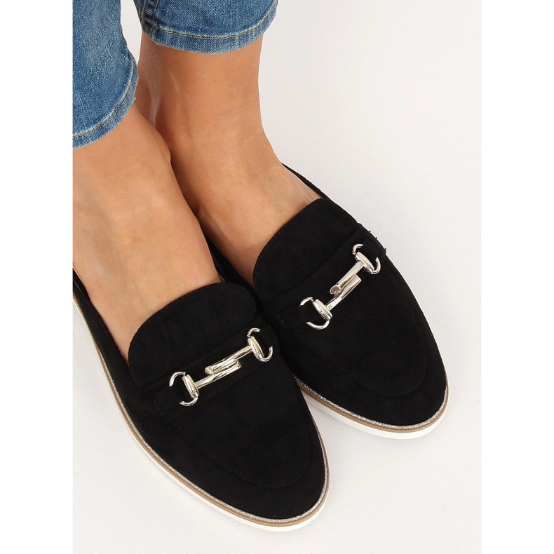 Black F9375 Black moccasins slippers 2