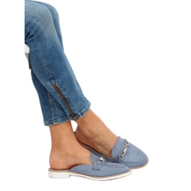 F9375 Blue slippers moccasins 1