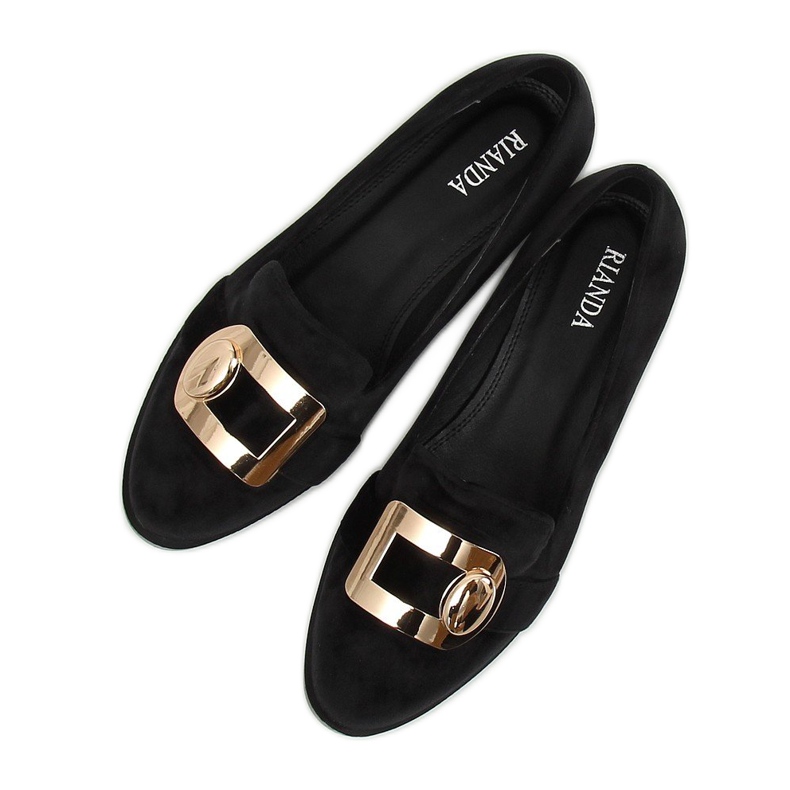 Black velvet loafers F1048 Black 2