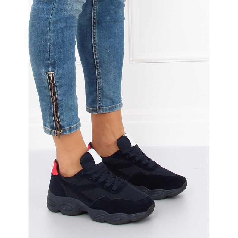 E-102 Navy navy blue sports shoes 1