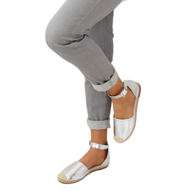 Silver metallic silver espadrilles CF-1K215 Silver grey 1