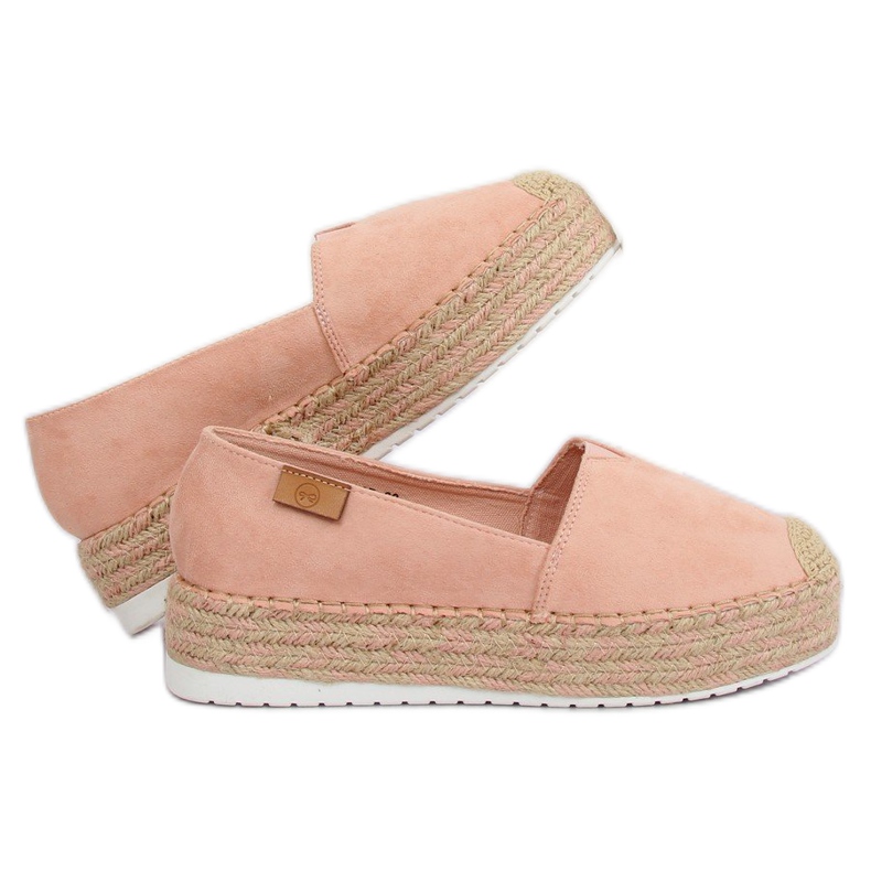 Pink BL267 Pink espadrilles on high soles 2