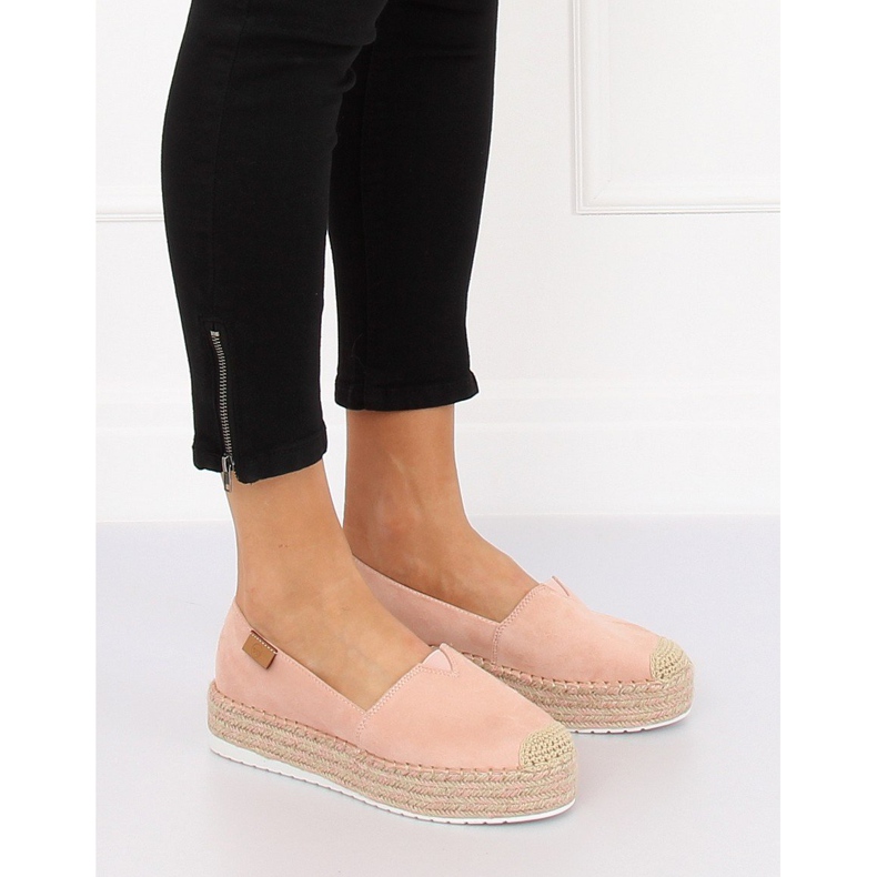 Pink BL267 Pink espadrilles on high soles 1
