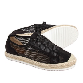 Black laced espadrilles B752S-BL Black 2