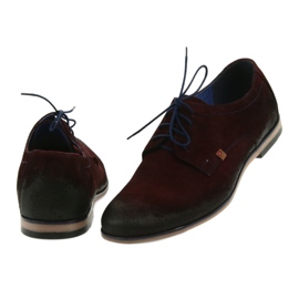 Men's suede shoes Nikopol 1709 burgundy red 4
