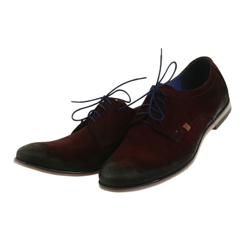 Men's suede shoes Nikopol 1709 burgundy red 3