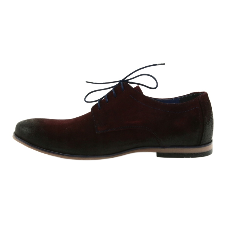 Men's suede shoes Nikopol 1709 burgundy red 2