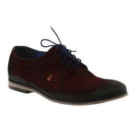 Men's suede shoes Nikopol 1709 burgundy red 1
