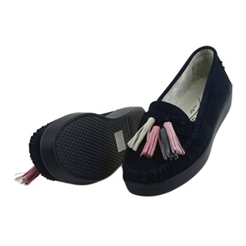Women's suede loafers Filippo 661 navy blue 5