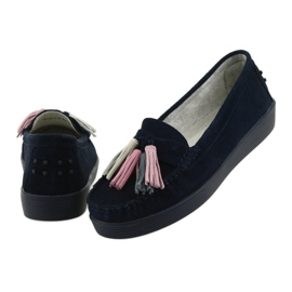 Women's suede loafers Filippo 661 navy blue 4