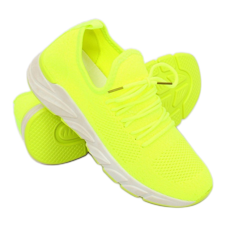Yellow 7766-Y Yellow sports shoes 1