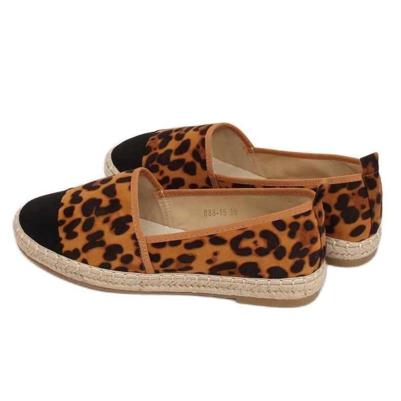 Women's espadrilles 888-15 Leopard black brown multicolored 1