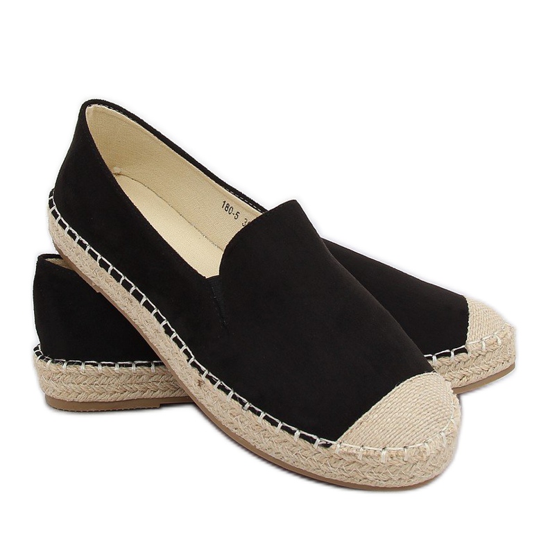 Black women's espadrilles 180-5 Black 1