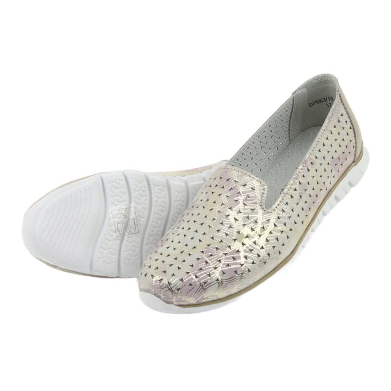 Women's sports leather lords Filippo 663 white pink 5