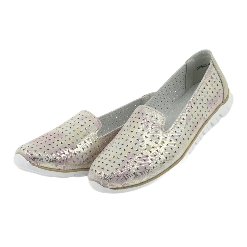 Women's sports leather lords Filippo 663 white pink 3