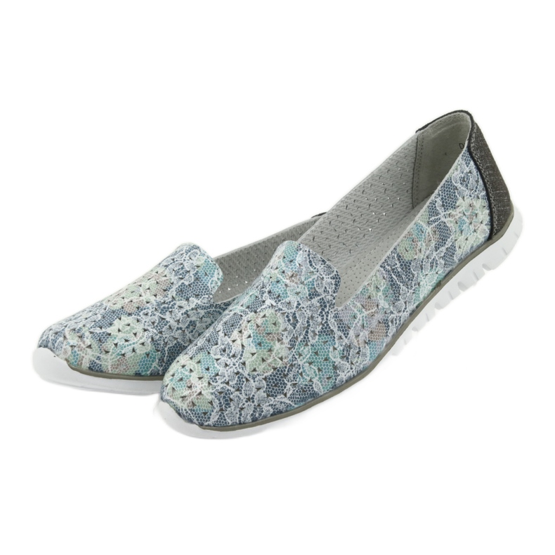 Women's sports leather lords Filippo 663 white blue grey green 3 Women's sports leather lords Filippo 663 white blue grey green 3