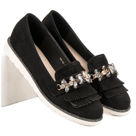 Lucky Shoes Moccasins With Ornaments black 1