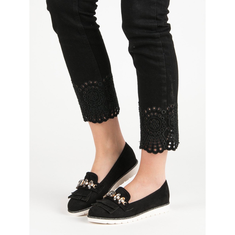 Lucky Shoes Moccasins With Ornaments black 2