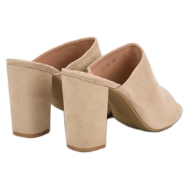 Laura Mode Suede Slippers On A Bar brown 1