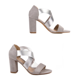 Super Mode Gray High Heeled Sandals grey 1 Super Mode Gray High Heeled Sandals grey 1