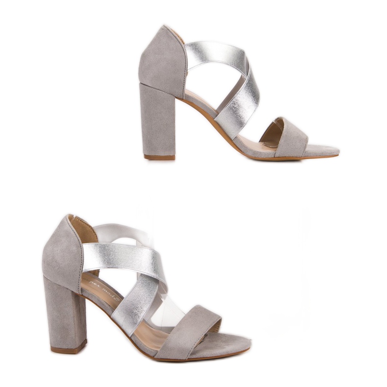 Super Mode Gray High Heeled Sandals grey 1 Super Mode Gray High Heeled Sandals grey 1