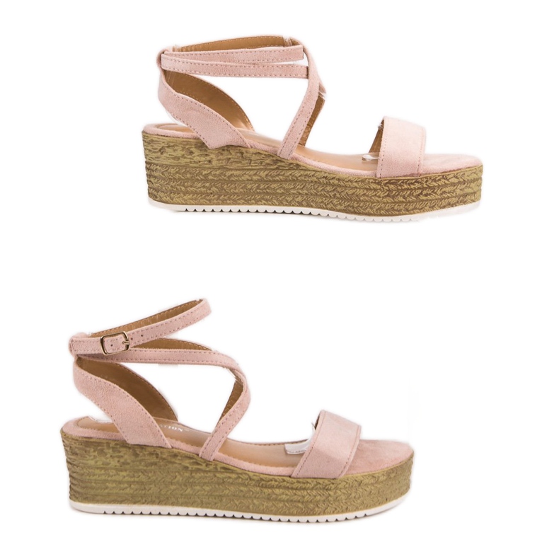 Ch. Creation Pink Wedge Sandals 2