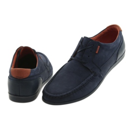 Badura tied loafers 3175 navy blue orange 4