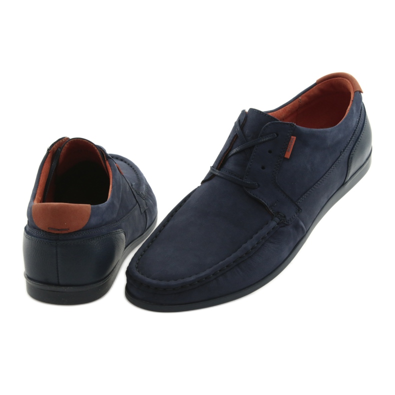 Badura tied loafers 3175 navy blue orange 4