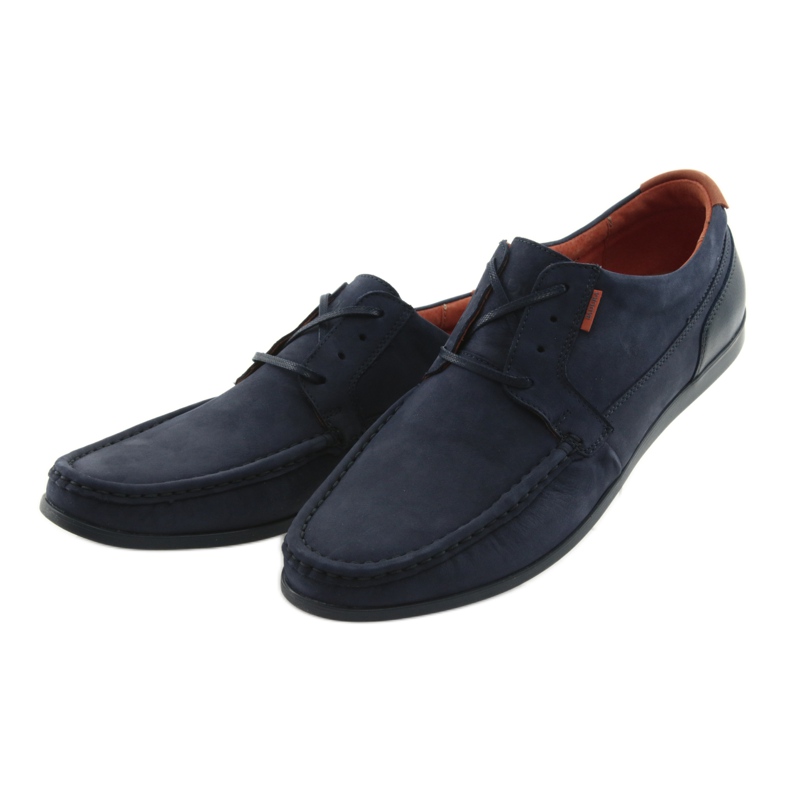 Badura tied loafers 3175 navy blue orange 3